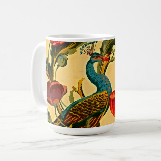Art Nouveau Elegance: Sidewall, The Peacock, 1896 Coffee Mug (Front Left)
