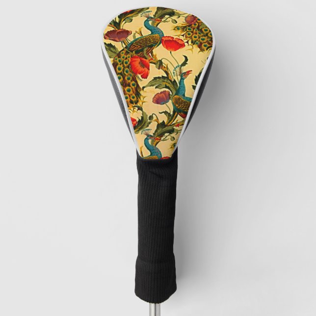 Art Nouveau Elegance: Sidewall, The Peacock, 1896 Golf Head Cover (Front)