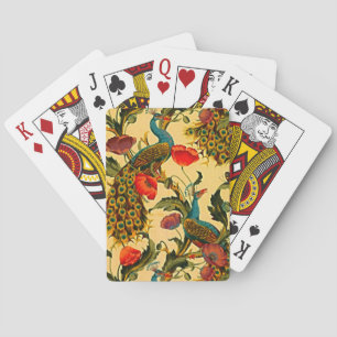 Art Nouveau Elegance: Sidewall, The Peacock, 1896 Playing Cards