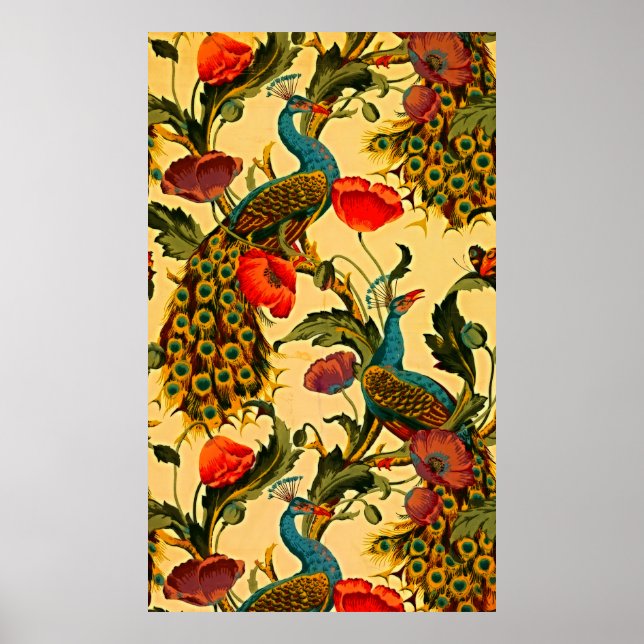 Art Nouveau Elegance: Sidewall, The Peacock, 1896 Poster (Front)