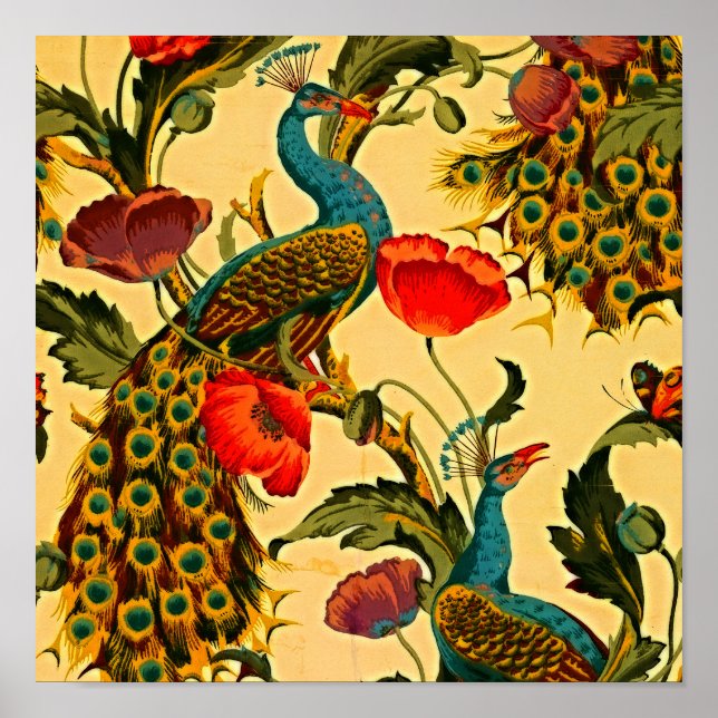 Art Nouveau Elegance: Sidewall, The Peacock, 1896 Poster (Front)