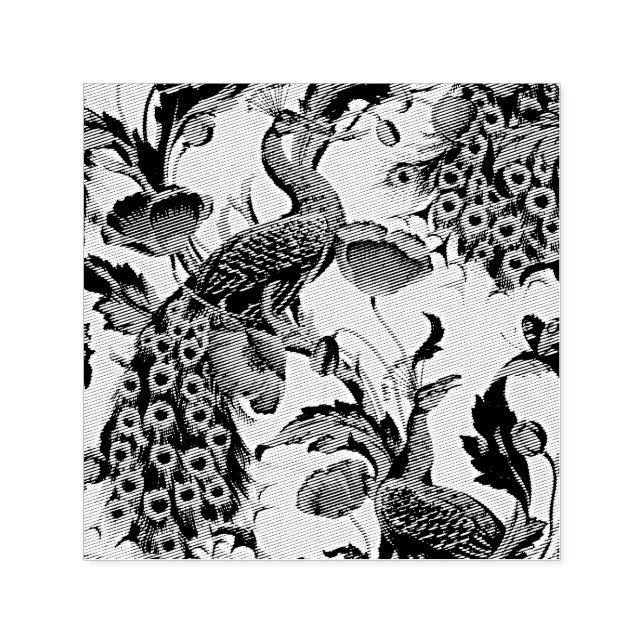 Art Nouveau Elegance: Sidewall, The Peacock, 1896 Self-inking Stamp (Design)