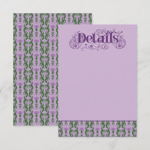 Art Nouveau Elegant Thistle Purple Enclosure Card