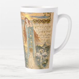 Art Nouveau Elsa Lohengrin with Swans  Latte Mug