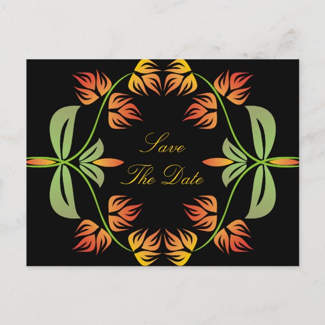 Art Nouveau Enregistrer La Date Cartes Postales (Devant)
