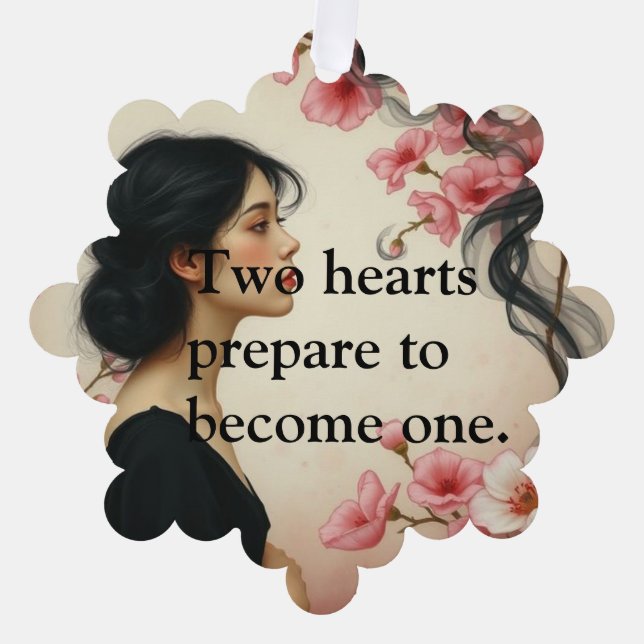 Art Nouveau Ethereal Wedding Invitation with Flora (Front)