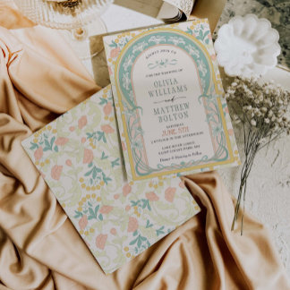 Art Nouveau Faire-part de mariage Déco Vintage