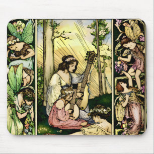 Art Nouveau fairy illustration Mouse Pad