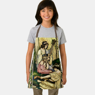 Art Nouveau Fairy Musicians Vintage Illustration Apron