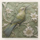 Art Nouveau Faux Relief Sage Green Hummingbird