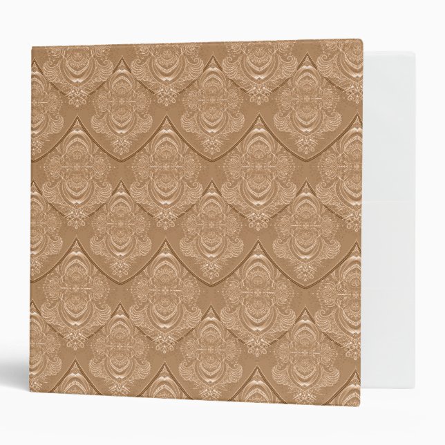 Art Nouveau Feather Pattern in Light Orange Binder (Front/Inside)