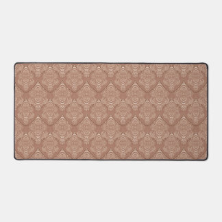 Art Nouveau Feather Pattern in Orange Desk Mat