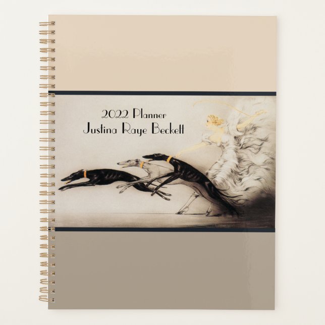 Art Nouveau Femme Greyhounds Louis Icart (Devant)