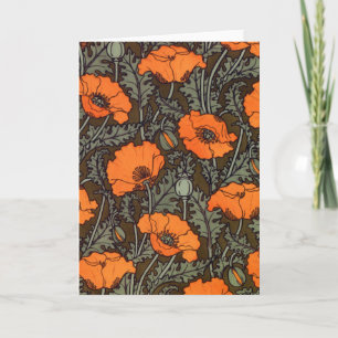 Art Nouveau 'Field Poppies' Card