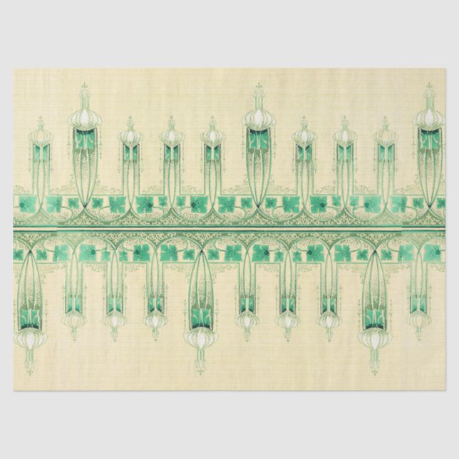 Art Nouveau Fleur de Lis Floral Pink Tissue Paper (Front)