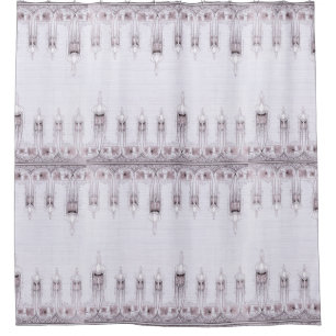 Art Nouveau Fleur de Lis Floral Shower Curtain