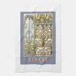 Art nouveau floral artistic vintage victorian kitchen towel
