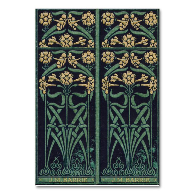 Art Nouveau Floral Bookmark Table Number (Front)