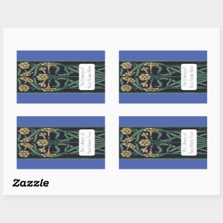 Art Nouveau Floral Bookplate Sticker