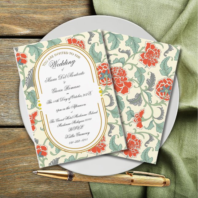 Art Nouveau Floral Calligraphy Invitation (Creator Uploaded)