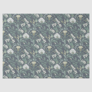 Art Nouveau Floral Cream Green Tissue Paper