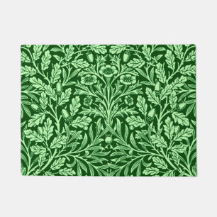 Art Nouveau Floral Damask, Emerald Green Doormat