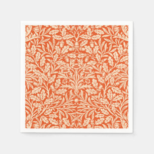Art Nouveau Floral Damask, Light Mandarin Orange Napkin