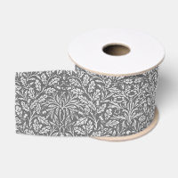 Art Nouveau Floral Damask, Silver Gray / Grey