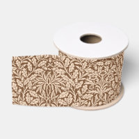 Art Nouveau Floral Damask, Taupe & Chocolate Brown