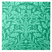 Art Nouveau Floral Damask, Turquoise and Aqua