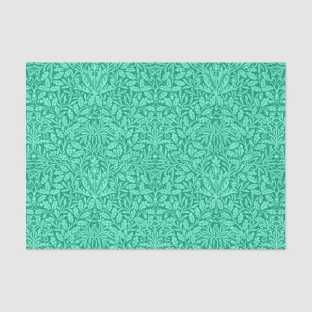 Art Nouveau Floral Damask, Turquoise and Aqua Tissue Paper (Front)