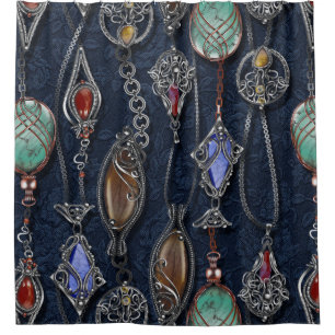 Art Nouveau Floral: Denim Elegance.