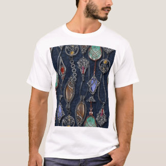 Art Nouveau Floral: Denim Elegance. T-Shirt