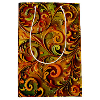 Art Nouveau floral design Medium Gift Bag