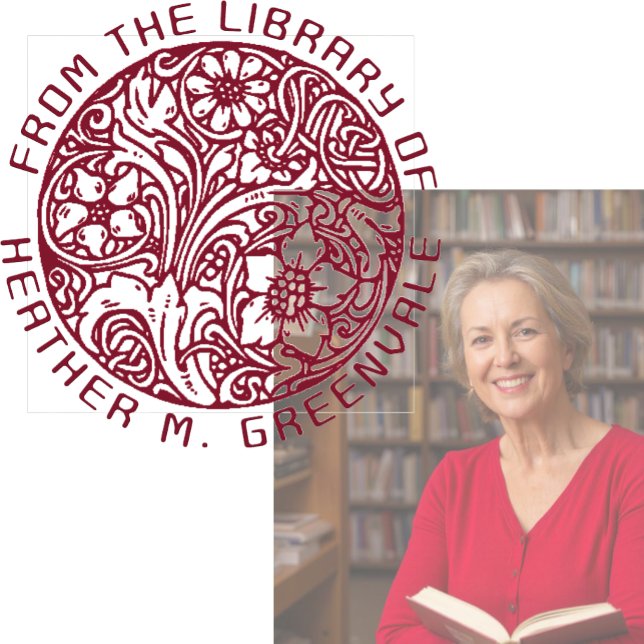 Art Nouveau Floral Design Personalized Bookplate R Rubber Stamp (Creator Uploaded)