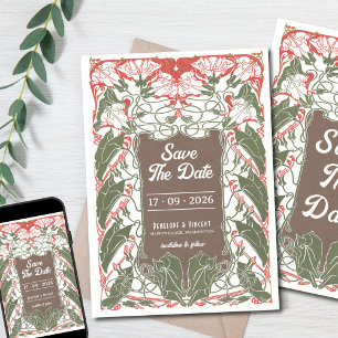 Art Nouveau Floral Elegance 2 Save the Date Invitation