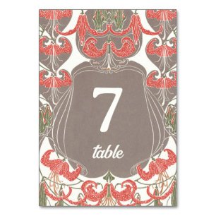 Art Nouveau Floral Elegance 2 Table Number