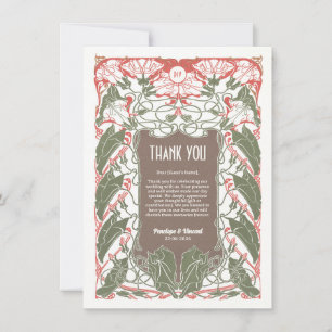 Art Nouveau Floral Elegance 2 Thank You Card