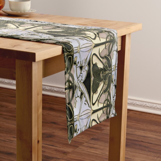 Art Nouveau Floral Frieze by Alphonse Mucha Short Table Runner (In Situ)