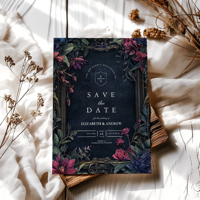Art Nouveau Floral Halloween Wedding  Save The Date (Creator Uploaded)