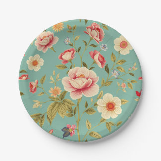 Art Nouveau Floral - Live life in full bloom Paper Plate