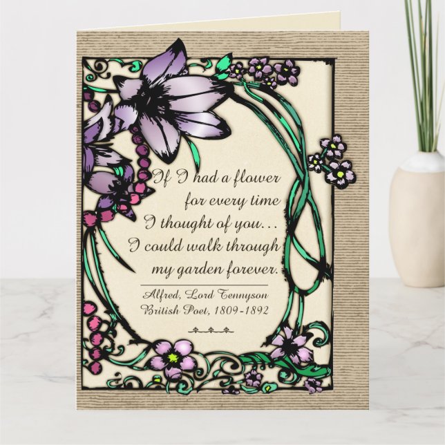 Art Nouveau - Floral Love Poems - Personalized Card (Front)