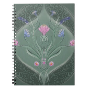Art Nouveau Floral Medallion Notebook