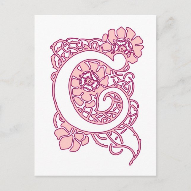 Art Nouveau Floral Monogram C Postcard (Front)