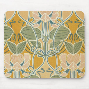 Art Nouveau Floral Mouse Pad