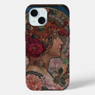 Art Nouveau Floral Muse   Vintage Belle Époque  iPhone 15 Case