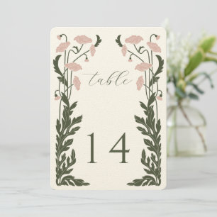 Art Nouveau Floral Numéro de table