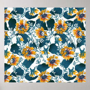 Art Nouveau, floral pattern. Poster