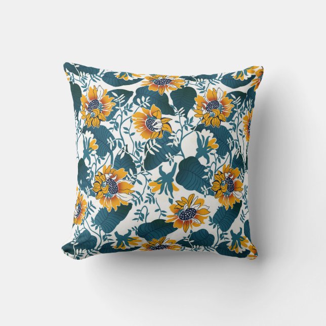 Art Nouveau, floral pattern. Throw Pillow (Front)