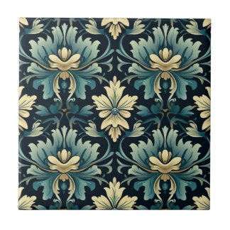 Art Nouveau Floral Pattern Tile